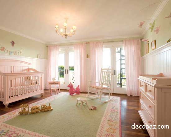 pembe kız bebek odası modelleri