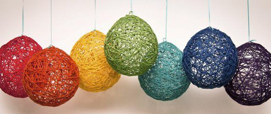 balon ve ipten avize yapımı malzemeleri