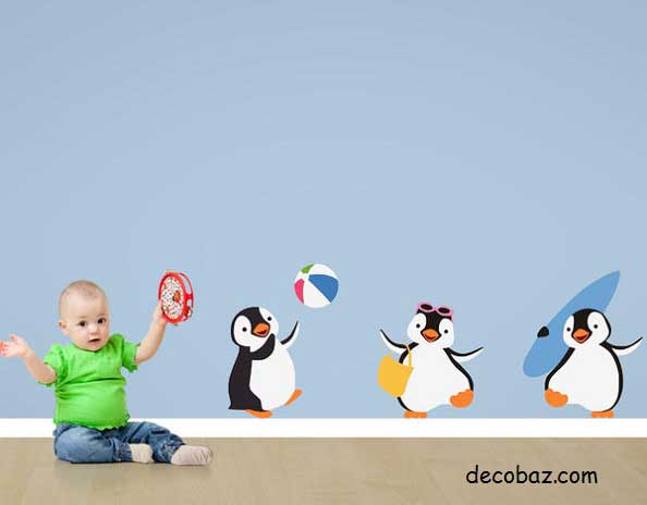 bebek odası için eğlenceli duvar yapıştırmaları