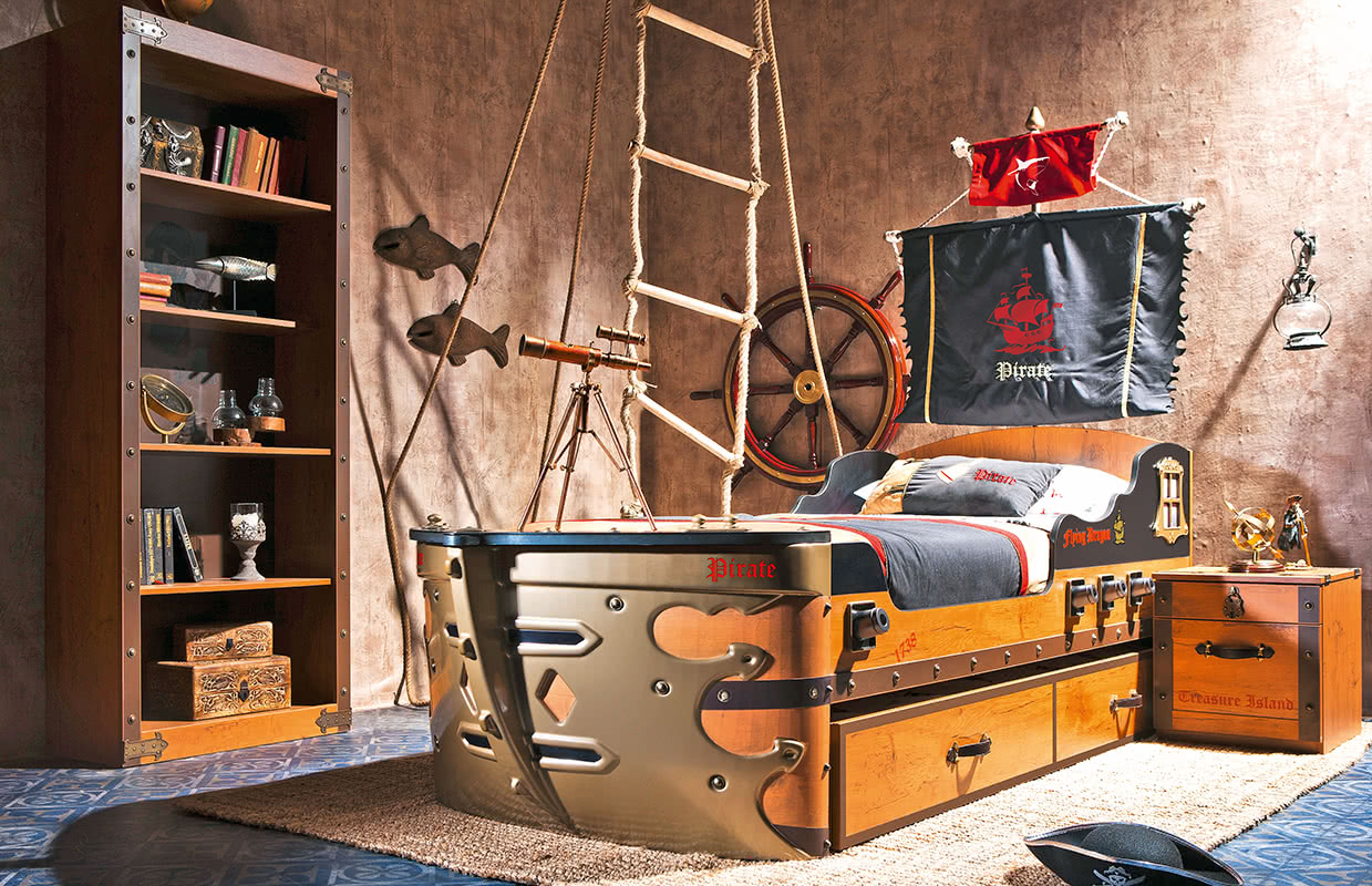 çilek genç odası pirate serisi karyola