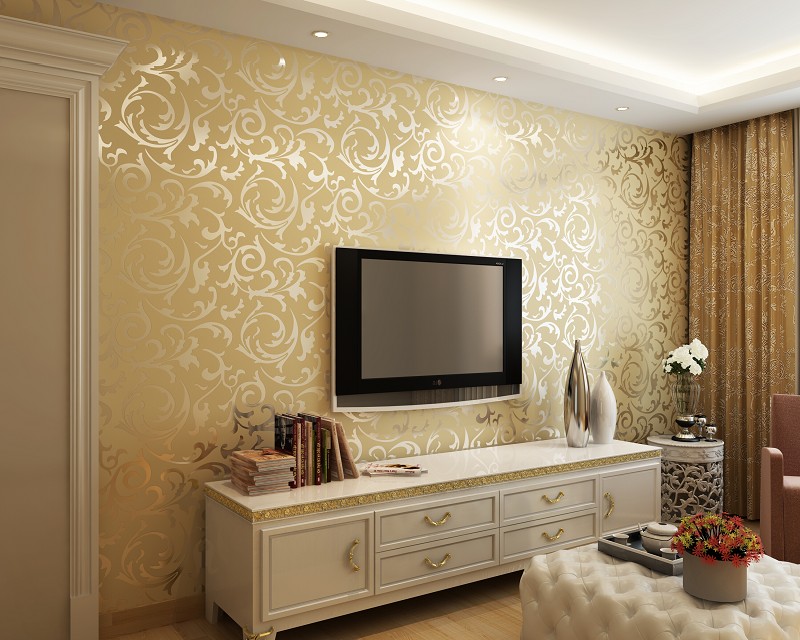 salon-dore-rengi-dekoratif-duvar-kagidi