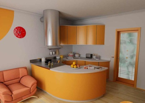 studio-evler-için-tasarlanmış-mini-sarı-turuncu-renklerde-modern-mutfak-tasarımı-465x330