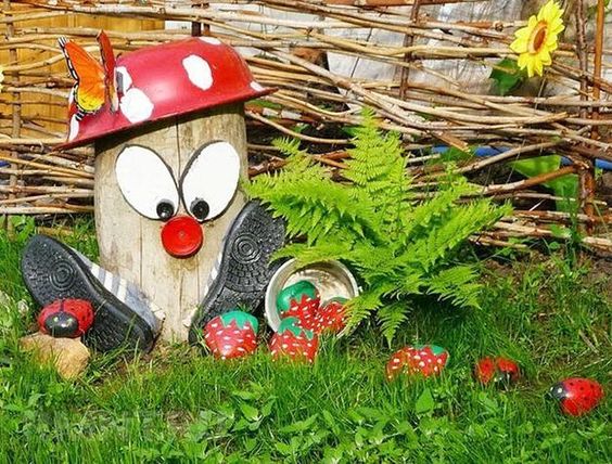 ağaç kütüğünden bahçe aksesuar yapımı,,