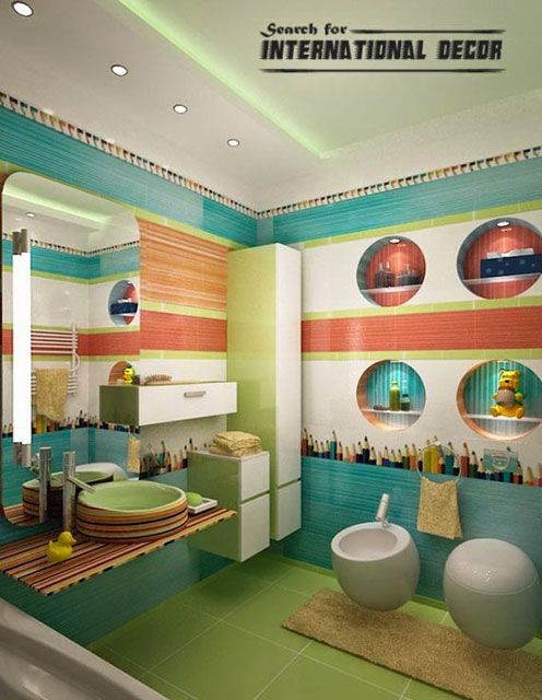 Modern Çocuklar Çocuklar İçin Banyo Dekorasyonu